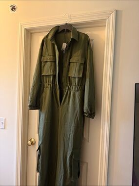 Fashion Nova Olive Green Cargo Jumpsuit